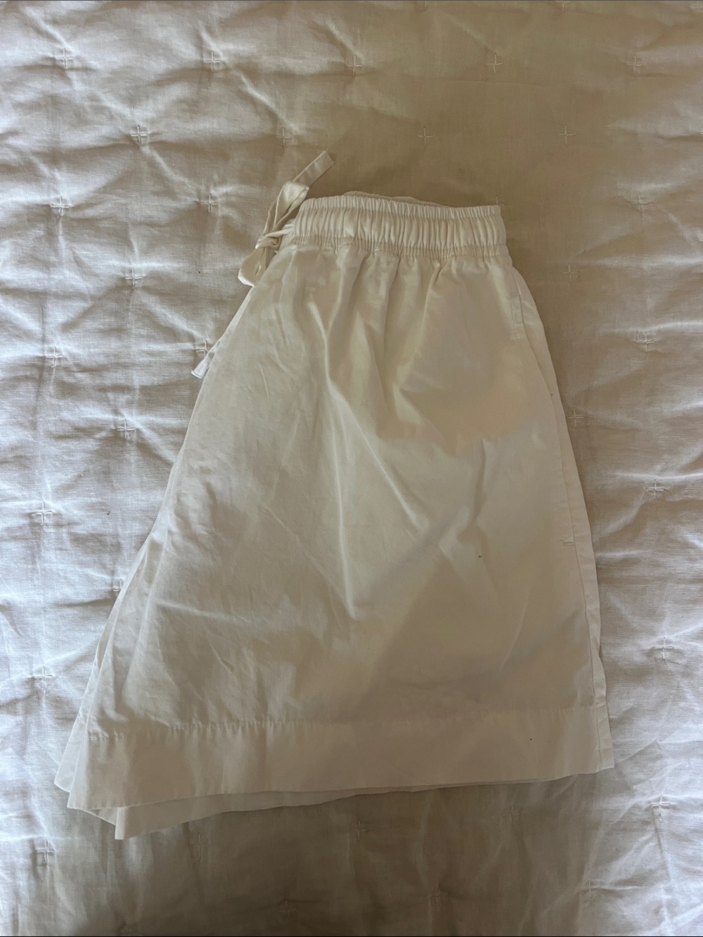 COS Cream-White Cotton Bermuda Shorts with Drawstring - Picture 4 of 5